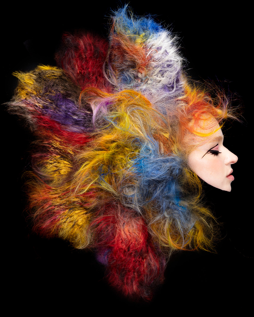 Creative Colour Textured Headpiece - Mark van Westerop - Vivid Silence Collection